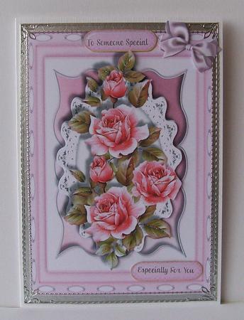Beautiful Pink Roses in a Kadair Frame  by Joan Mary Smith