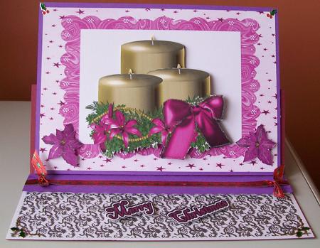 Gold/purple Candle in Frame by Joan Mary Smith