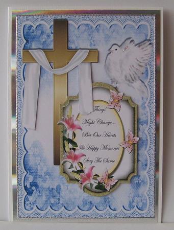 Gold Cross with Shawl and Pretty Sympathy Plaque by Joan Mary Smith