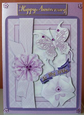 Butterfly, Bloom 'n Bow in Pink A4 Card Front by Joan Mary Smith