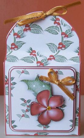 Christmas Gift Bag in Red and Green by Joan Mary Smith