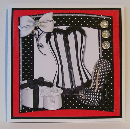 Lovely Black Shaped Card and Bask with Accessories by Joan Mary Smith