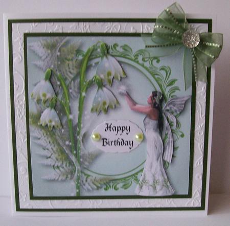 The Snowdrop Fairy 8x8 Quick Topper by Joan Mary Smith