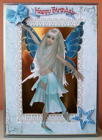 Pretty Faerie in Pale Blue Dress by Joan Mary Smith