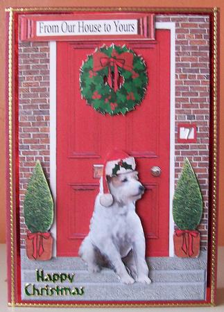 Christmas Door with Jack Russell Terrier by Joan Mary Smith