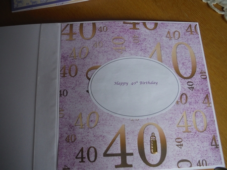 Lilac and Gold 40th Birthday A4 Backing Paper by Joan Murfitt