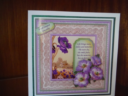 Sympathy Poppies in Purple 8x8 Mini Kit & Decoupage by Joan Murfitt
