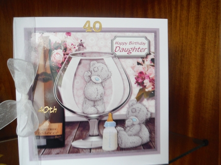 Tatty teddy with prosecco by Joan Murfitt