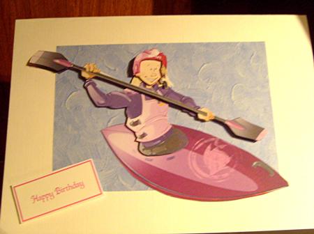 Canoe/kayak Lady Decoupage Sheet. by Joan Murfitt