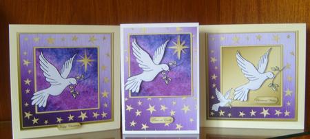 8 x 8 Xmas Dove Kit with 3D Decoupage by Joan Murfitt