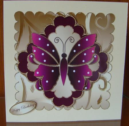 Birthday Butterfly Multi-scalloped Layers Topper 1 by Joan Murfitt