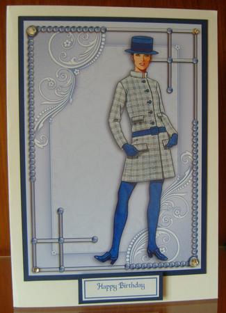 Flirty Frocks in Blue A4 by Joan Murfitt