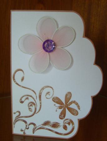 Scalloped Edge Cut and Fold Card Base - Beige by Joan Murfitt