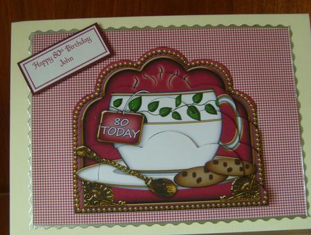 Plum Ivy Leaf 80 Today Cup Scallop Bottom Stacker by Joan Murfitt