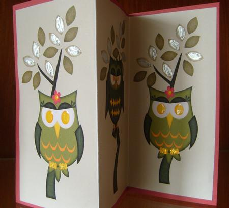 Its a Birds Life Owls Tri Fold by Joan Murfitt