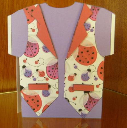 Lots of Ladybirds Waistcoat Shaped Card by Joan Murfitt