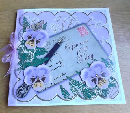 Lilac Pansy 100 Today 8in Scallop Decoupage Step by Step by Joan Murfitt
