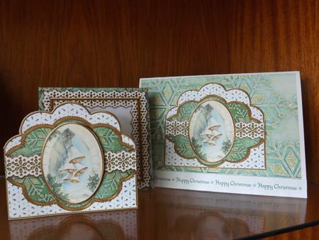Snow Bells Green Scallop Step by Step 3D Card Kit by Joan Murfitt