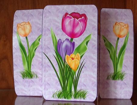 Spring Flower Square Panel Card by Joan Murfitt