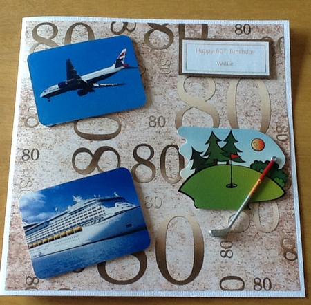 Natural Gold 80 Birthday A4 Backing Paper by Joan Murfitt