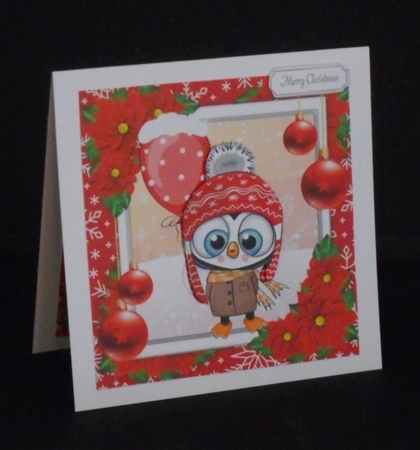 Gorgeous Penguin In Winter Hat 8x8 by Joan Prince