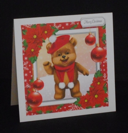 Beautiful Red Poinsettia Christmas Insert Blank 8x8 by Joan Prince