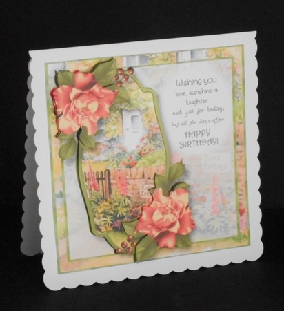 Scenic Verse Birthday - Pink Roses by Joan Prince