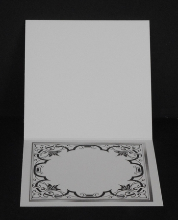 Pretty ornate black scroll 8x8 card front/insert frame by Joan Prince