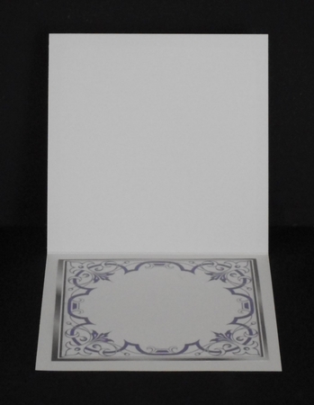 Pretty ornate purple scroll 8x8 card front/insert frame by Joan Prince