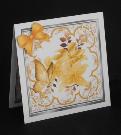 Pretty ornate gold scroll 8x8 card front/insert frame by Joan Prince