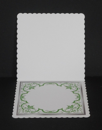 Pretty ornate green scroll 8x8 card front/insert frame by Joan Prince