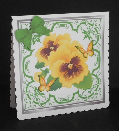 Pretty ornate green scroll 8x8 card front/insert frame by Joan Prince