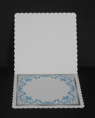 Pretty ornate turq scroll 8x8 card front/insert frame by Joan Prince
