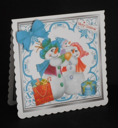 Pretty ornate turq scroll 8x8 card front/insert frame by Joan Prince