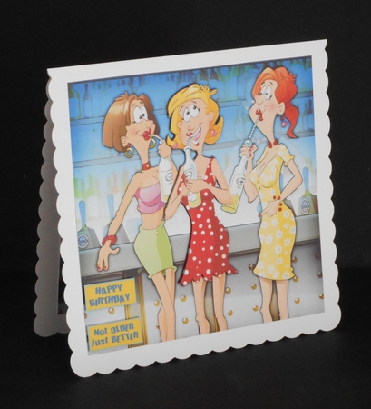 Its Always Wine OClock 8x8 Quick Card by Joan Prince