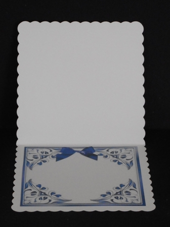 pretty ornate card front/insert with leaves in blue 7x7 tea time by Joan Prince