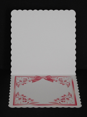 pretty ornate card front/insert with leaves in candy pink 7x7 tea time by Joan Prince