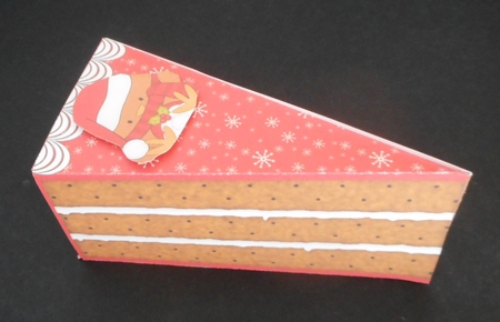 3D Christmas Cake Slice Treat Box Gift Set Mini Kit - Bobbin Robin is Snowballing by Joan Prince