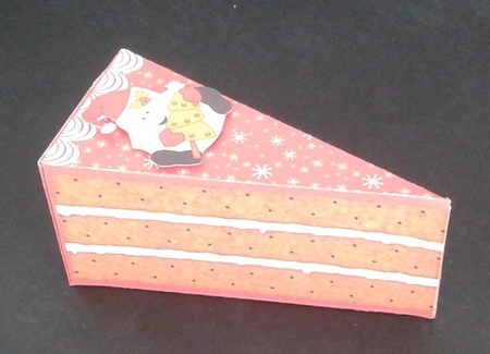 3D Christmas Cake Slice Treat Box Gift Set Mini Kit - Snowball Sam has an Xmas Tree by Joan Prince