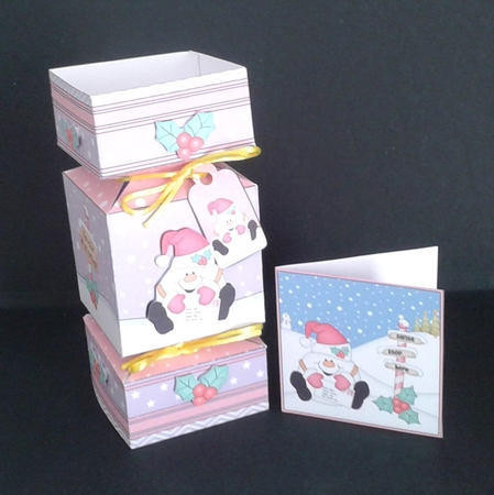 3D Large Christmas Cracker Box Mini Kit -  Snowball Sam has a Letter for Santa by Joan Prince