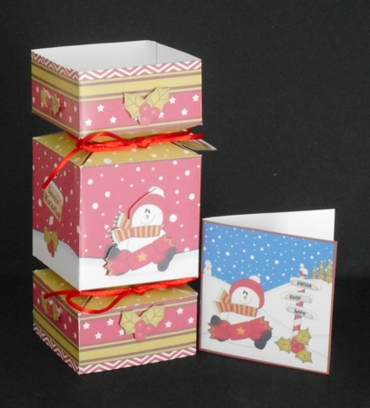 3D Large Christmas Cracker Box Mini Kit -  Snowman Rio has an Xmas Tree by Joan Prince