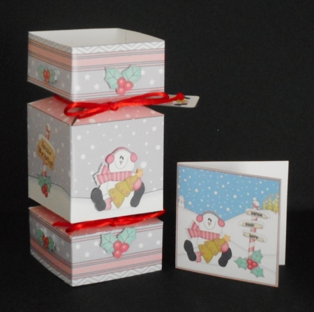 3D Large Christmas Cracker Box Mini Kit -  Snowman Rio has an Xmas Tree by Joan Prince