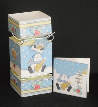 3D Large Christmas Cracker Box Mini Kit -  Snowman Rio has an Xmas Tree by Joan Prince