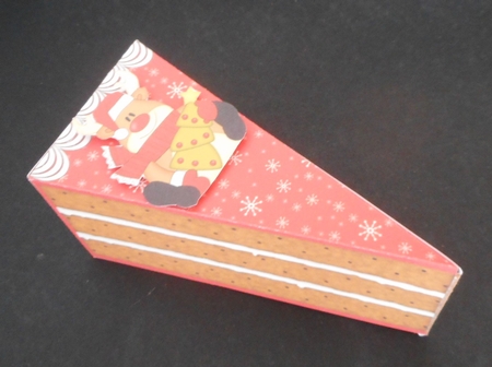 3D Christmas Cake Slice Treat Box Gift Set Mini Kit - Rudolph has an Xmas Tree by Joan Prince