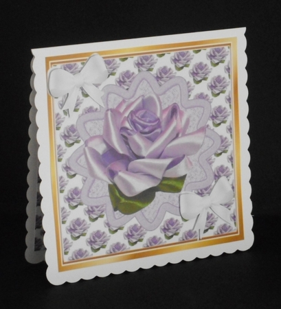 Pretty purple satin roses small (white background) by Joan Prince