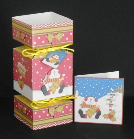3D Large Christmas Cracker Box Mini Kit -  Snowman Rio has an Xmas Cracker by Joan Prince