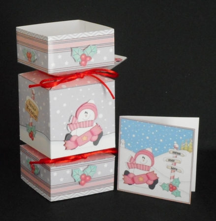 3D Large Christmas Cracker Box Mini Kit -  Snowman Rio has an Xmas Cracker by Joan Prince