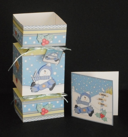 3D Large Christmas Cracker Box Mini Kit -  Snowman Rio has an Xmas Cracker by Joan Prince