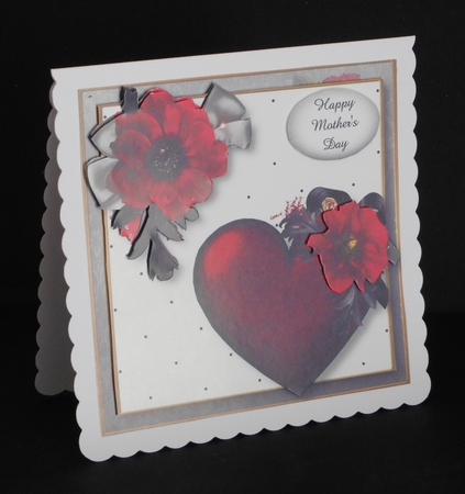 Fancy hearts - Red & Poppies by Joan Prince