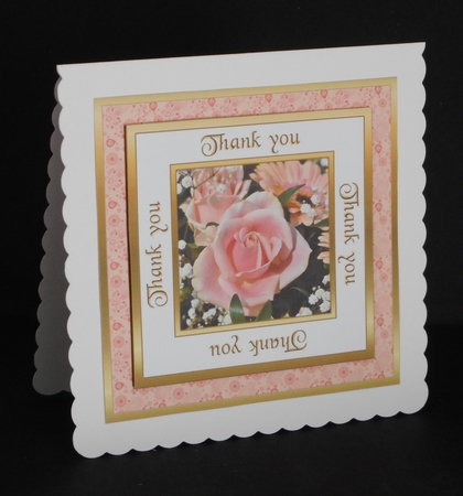 SC Pink rose & gerbera (Thank you) by Joan Prince